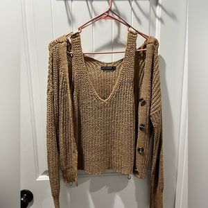 Tank-top and cardigan. Same color and fabric.